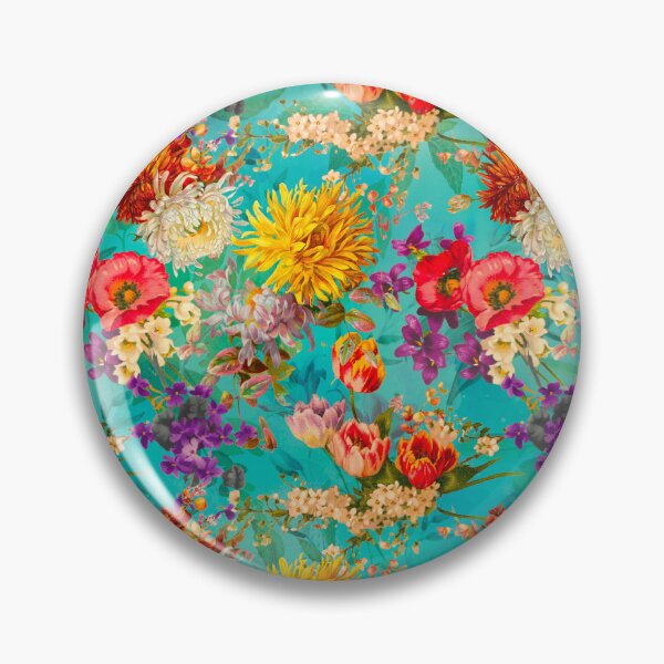 Artikelvorschau, Stilvolles Blumenmuster Paradies, Rosen und Blumen, botanisches Muster, Blumenillustration, Pflanzenmuster, Aqua türkis floral entworfen und verkauft von ZeinabTaha.