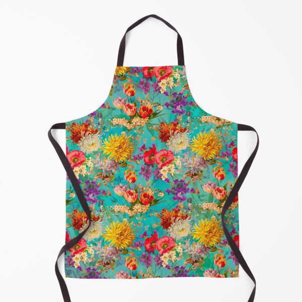 Artikelvorschau, Stilvolles Blumenmuster Paradies, Rosen und Blumen, botanisches Muster, Blumenillustration, Pflanzenmuster, Aqua türkis floral entworfen und verkauft von ZeinabTaha.