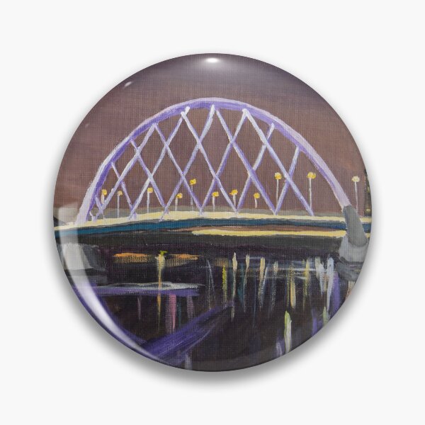 Item preview, Glasgow Night Skyline with Finnieston Crane and Clyde Arc Painting designed and sold by krisgreenwood.