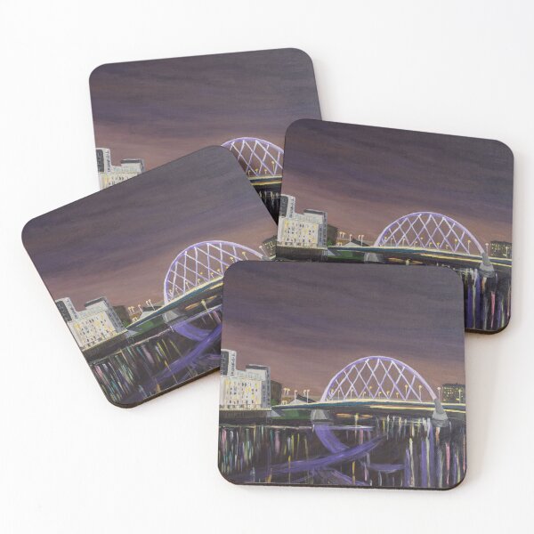 Item preview, Glasgow Night Skyline with Finnieston Crane and Clyde Arc Painting designed and sold by krisgreenwood.