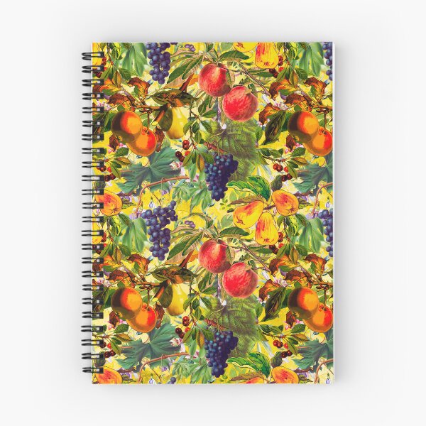 Item preview, Exotic Vintage fruit pattern, vines, vintage florals, botanical pattern, yellow floral illustration designed and sold by ZeinabTaha.