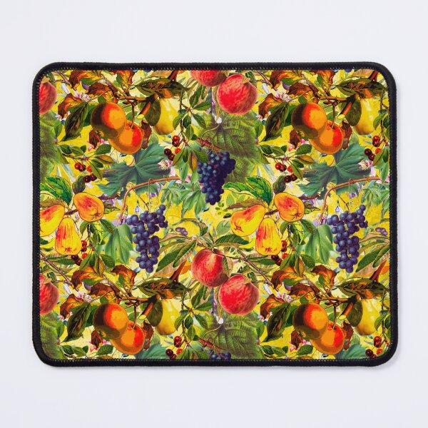 Item preview, Exotic Vintage fruit pattern, vines, vintage florals, botanical pattern, yellow floral illustration designed and sold by ZeinabTaha.
