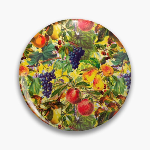 Item preview, Exotic Vintage fruit pattern, vines, vintage florals, botanical pattern, yellow floral illustration  designed and sold by ZeinabTaha.