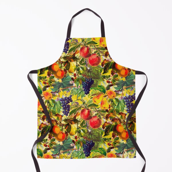 Item preview, Exotic Vintage fruit pattern, vines, vintage florals, botanical pattern, yellow floral illustration designed and sold by ZeinabTaha.