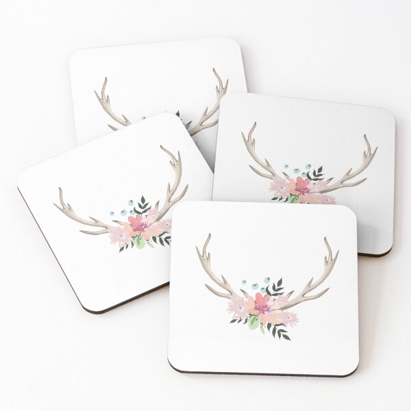 Item preview, floral antlers designed and sold by Spitfire July Doodles.