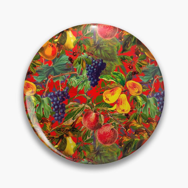 Item preview, Exotic Vintage fruit pattern, vines, vintage florals, botanical pattern, red floral illustration  designed and sold by ZeinabTaha.