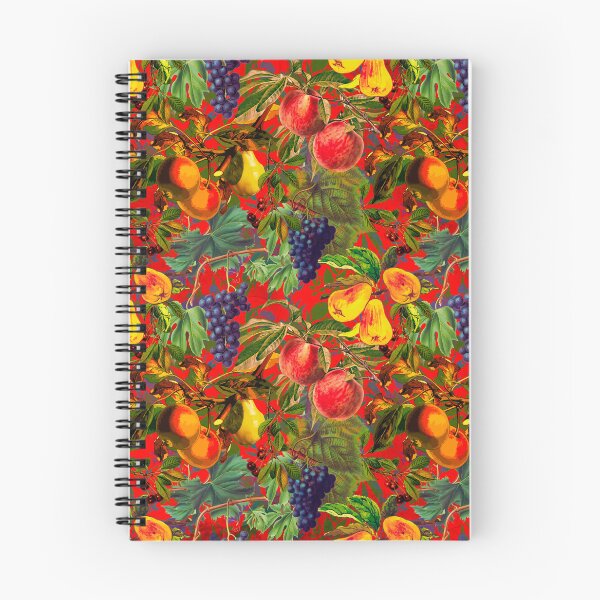 Item preview, Exotic Vintage fruit pattern, vines, vintage florals, botanical pattern, red floral illustration designed and sold by ZeinabTaha.