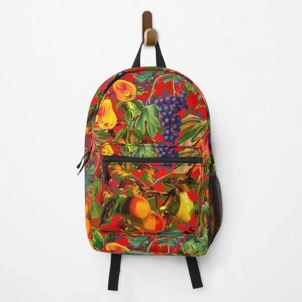 Item preview, Exotic Vintage fruit pattern, vines, vintage florals, botanical pattern, red floral illustration designed and sold by ZeinabTaha.