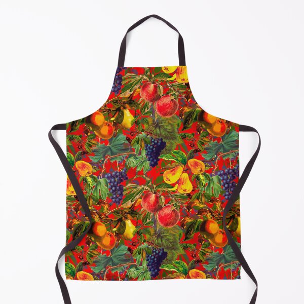 Item preview, Exotic Vintage fruit pattern, vines, vintage florals, botanical pattern, red floral illustration designed and sold by ZeinabTaha.