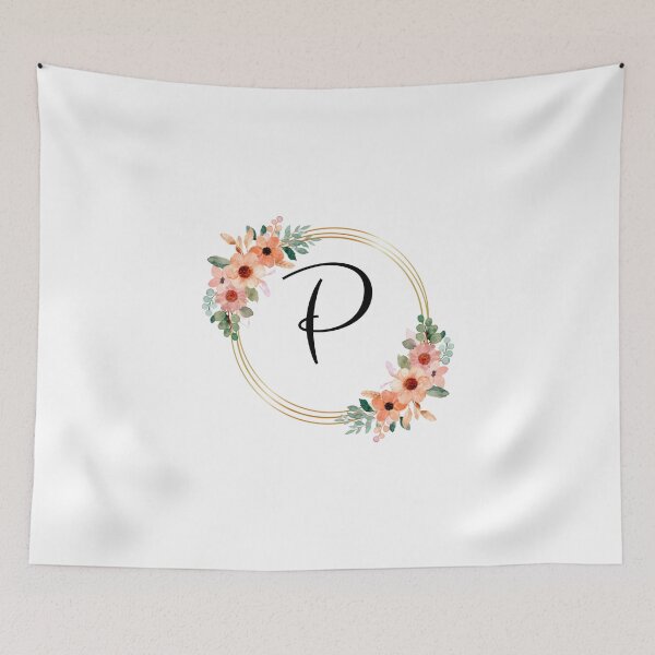 Item preview, Monogram Letter P | Coral Floral Design designed and sold by JustSeasons.
