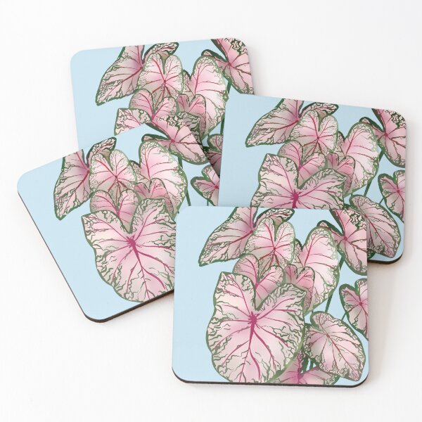 Item preview, Caladium Pink Beauty Illustration On Blue designed and sold by Ana Moguš.