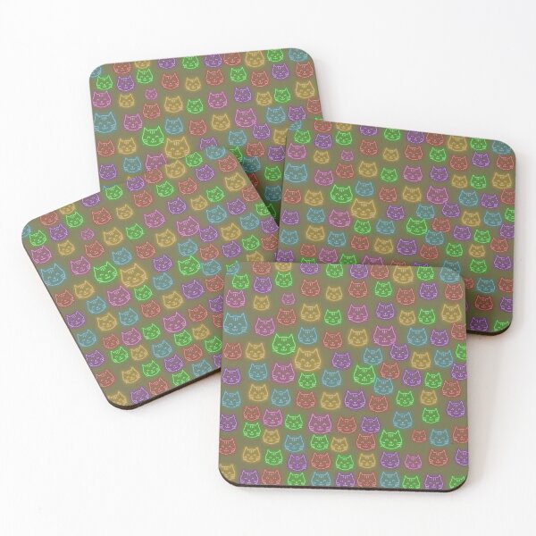 Item preview, colorfull neon cat pattern designed and sold by Passacagliabusra.