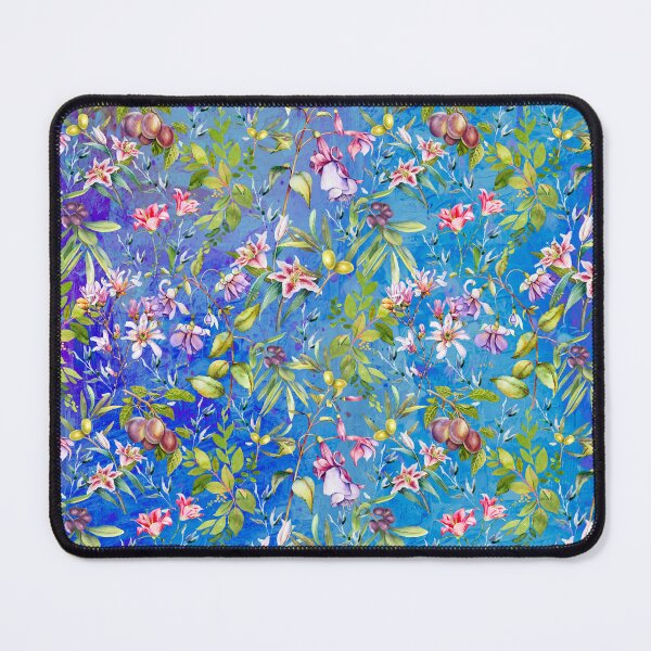 Item preview, Sweet florals and blooms, roses and flowers, botanical pattern,botanical pattern, flowers illustration, floral seamless, sky blue floral designed and sold by ZeinabTaha.