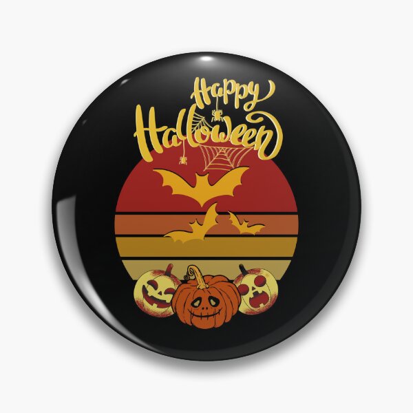Item preview,  Happy Halloween Scary Evil Pumpkin Funny Pumpkin Vintage Retro  designed and sold by BearCaveDesigns.