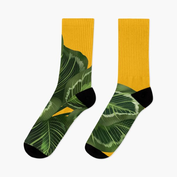 Item preview, Calathea Marion Illustration On Dark Yellow designed and sold by Ana Moguš.