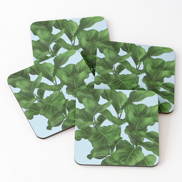 Item preview, Fiddle Leaf Fig Illustration On Blue designed and sold by Ana Moguš.