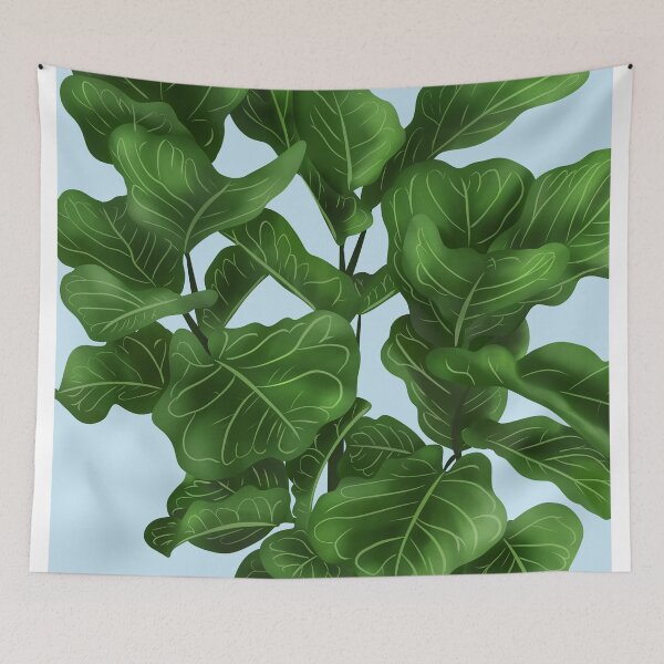 Item preview, Fiddle Leaf Fig Illustration On Blue designed and sold by Ana Moguš.
