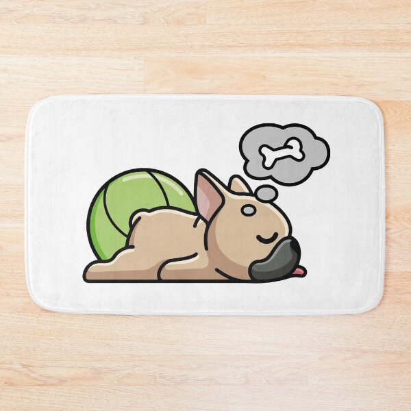 Item preview, Bulldog francés perezoso y divertido durmiendo mientras sueña con un hueso designed and sold by bolkibox.