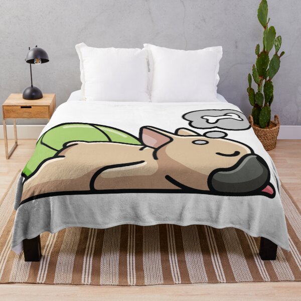 Item preview, French Fawn Lazy Funny Sleeping Frenchie Buldog Dreaming a Bone designed and sold by bolkibox.