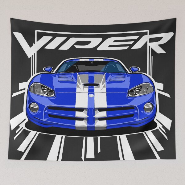 Item preview, Illustration Artwork - Viper - Ocean Blue with white stripes designed and sold by SketchNinja.