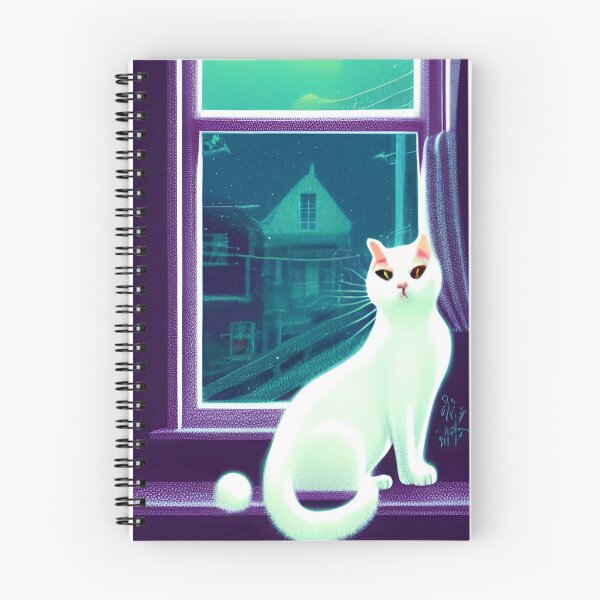 Item preview, white cat on the windowsill designed and sold by OverAltruist.