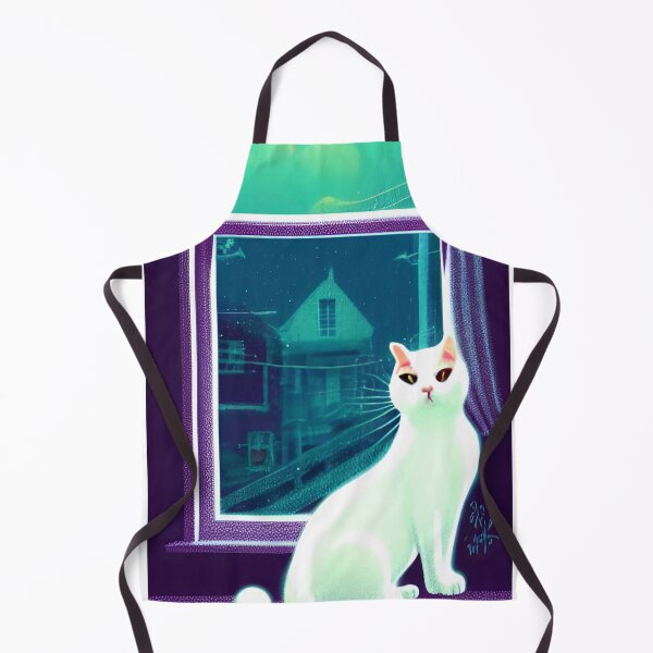 Item preview, white cat on the windowsill designed and sold by OverAltruist.