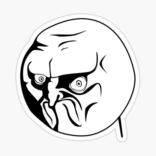 Comic Rage Troll Face Smiling Drawing Stencil (537)