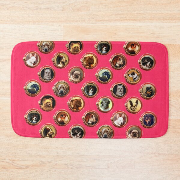 Item preview, VICTORIAN ENAMELS Miniature  Dog Portraits Pattern in Pink designed and sold by BulganLumini.
