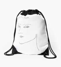 Abstract sketch of face IV Drawstring Bag