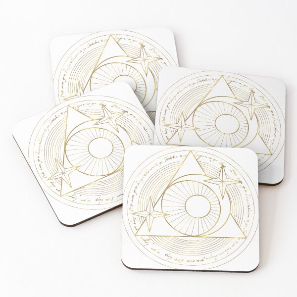 Item preview, Moon and Stars Golden Line Magic Circle on White designed and sold by Saanis.