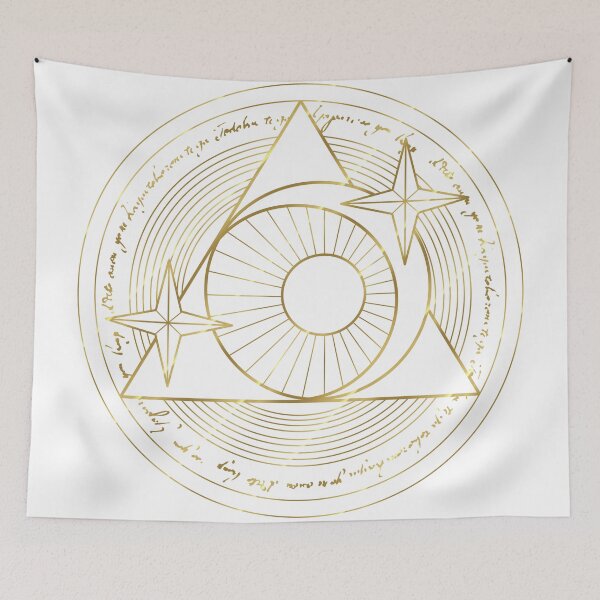 Item preview, Moon and Stars Golden Line Magic Circle on White designed and sold by Saanis.