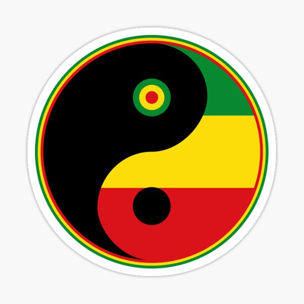 Aperçu de l'œuvre Symbole rasta Yin Yang Tao créée et vendue par designandclouds.