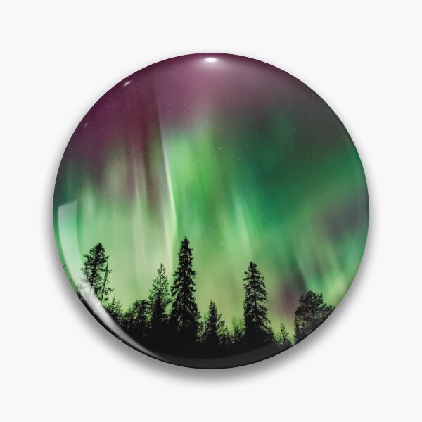 Item preview, BEAUTIFUL GREEN NORTHERN LIGHTS IN THE WOODS designed and sold by MJ96-PRO.