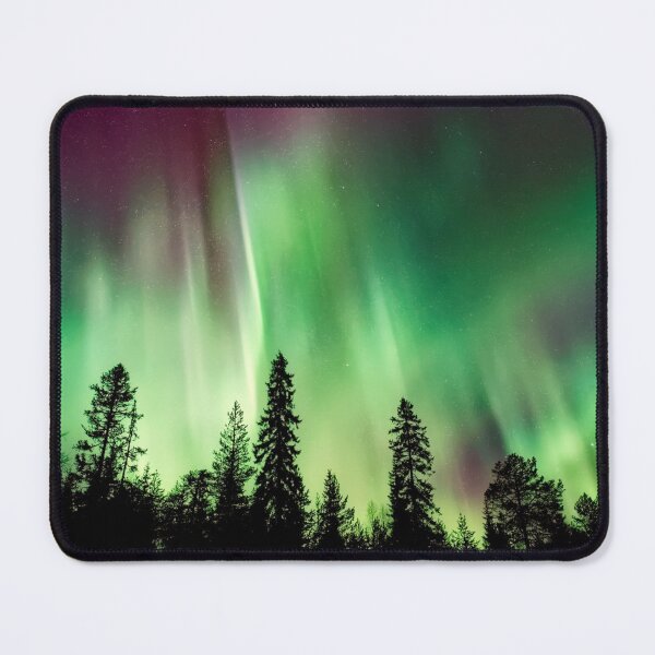 Item preview, BEAUTIFUL GREEN NORTHERN LIGHTS IN THE WOODS designed and sold by MJ96-PRO.