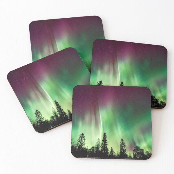 Item preview, BEAUTIFUL GREEN NORTHERN LIGHTS IN THE WOODS designed and sold by MJ96-PRO.