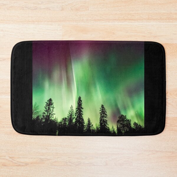 Item preview, BEAUTIFUL GREEN NORTHERN LIGHTS IN THE WOODS designed and sold by MJ96-PRO.