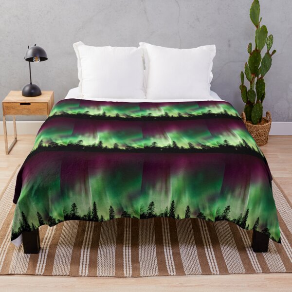 Item preview, BEAUTIFUL GREEN NORTHERN LIGHTS IN THE WOODS designed and sold by MJ96-PRO.