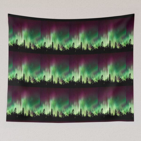 Item preview, BEAUTIFUL GREEN NORTHERN LIGHTS IN THE WOODS designed and sold by MJ96-PRO.
