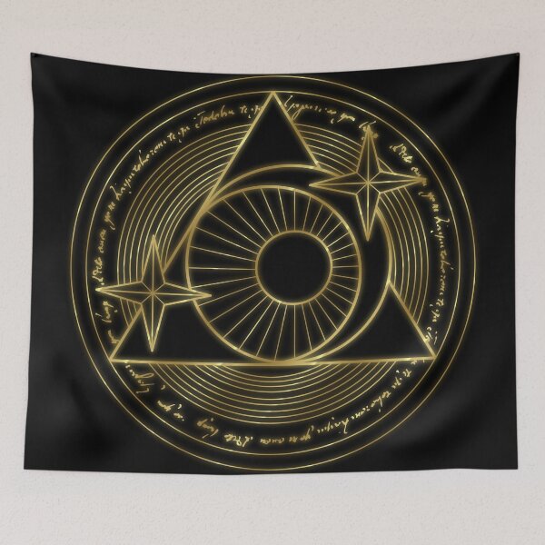 Item preview, Glowing Moon and Stars Golden Line Magic Circle  designed and sold by Saanis.