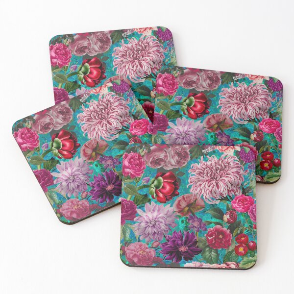 Item preview, Stylish Floral night garden, Vintage flowers and roses, botanical floral pattern, blue vintage botanical designed and sold by ZeinabTaha.