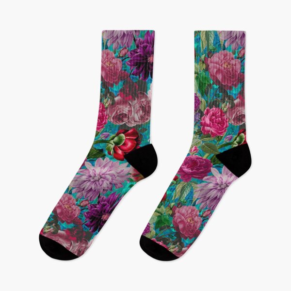 Item preview, Stylish Floral night garden, Vintage flowers and roses, botanical floral pattern, blue vintage botanical designed and sold by ZeinabTaha.