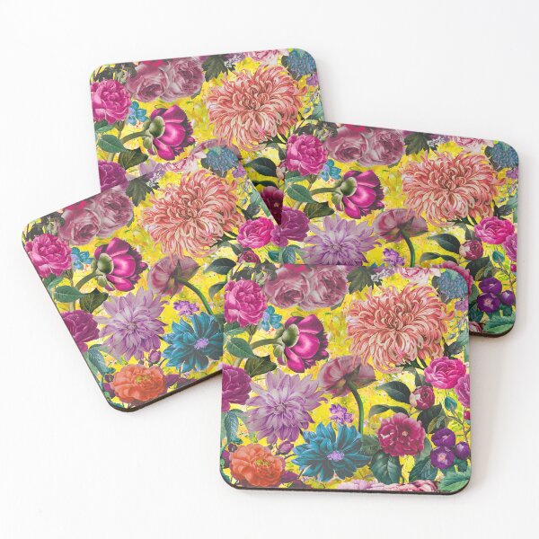 Item preview, Stylish Floral night garden, Vintage flowers and roses, botanical floral pattern, yellow vintage botanical designed and sold by ZeinabTaha.