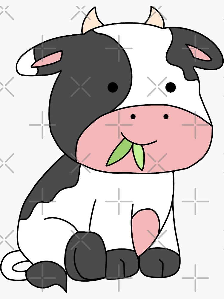 "Black and White Cow" Sticker for Sale by laurenkate Redbubble