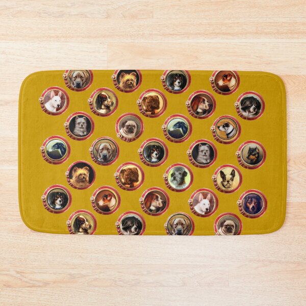 Item preview, VICTORIAN ENAMELS Miniature  Dog Portraits Pattern in Yellow designed and sold by BulganLumini.