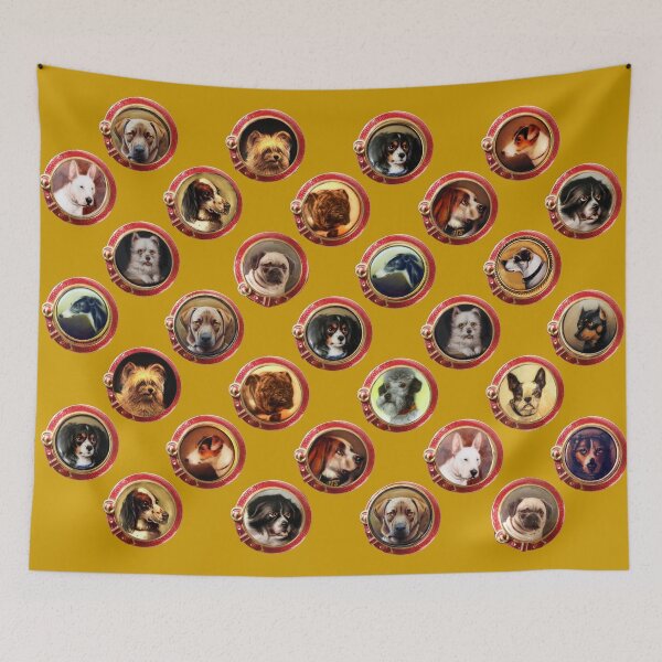 Item preview, VICTORIAN ENAMELS Miniature  Dog Portraits Pattern in Yellow designed and sold by BulganLumini.