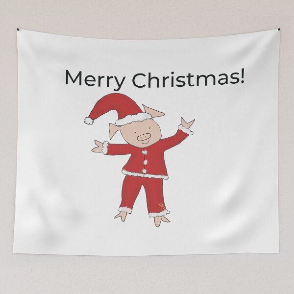 Item preview, Father Christmas, Santa Claus costume wearing cute pig. Merry Christmas!  designed and sold by PiggingJapan.