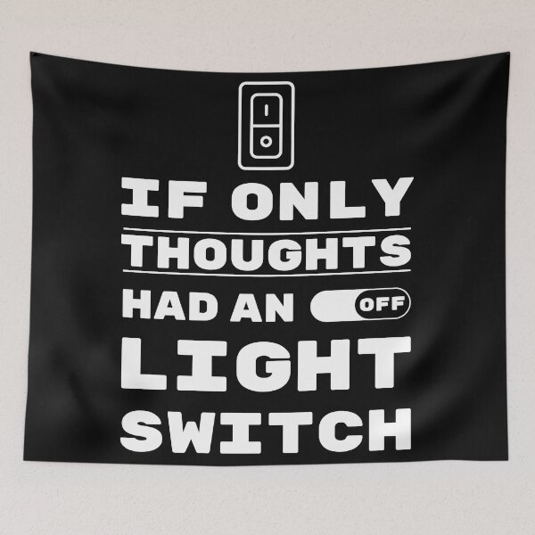 Item preview, If Only Thoughts Had An Off Switch. Life, Quote, Inspiration, Depression, Typography, Anxiety, Random. designed and sold by Salmaniix.