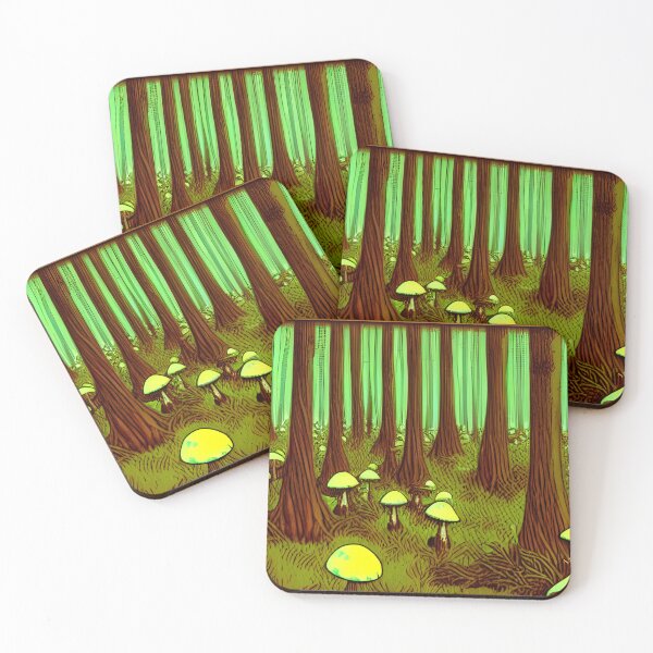 Item preview, Mushroom Forest Woodcut, Ai Generated Art  designed and sold by ACC .
