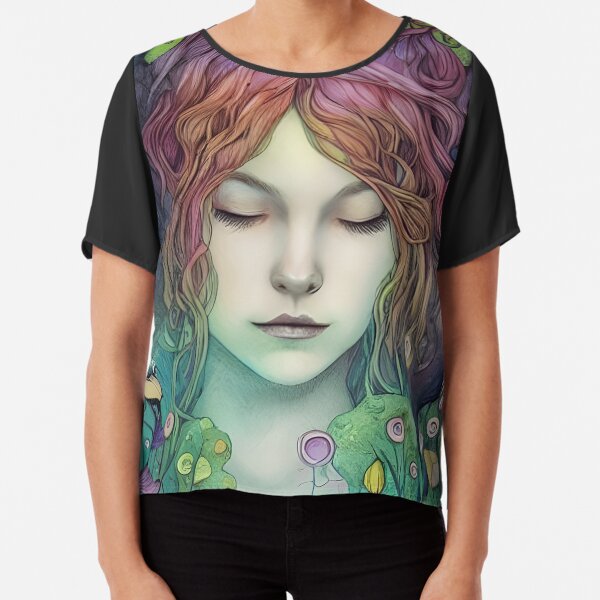 Sleeping Beauty in Spring Chiffon Top
