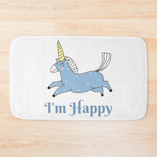 Item preview, Happy Blue Unicorn, I'm Happy design designed and sold by Dven-Clothes.